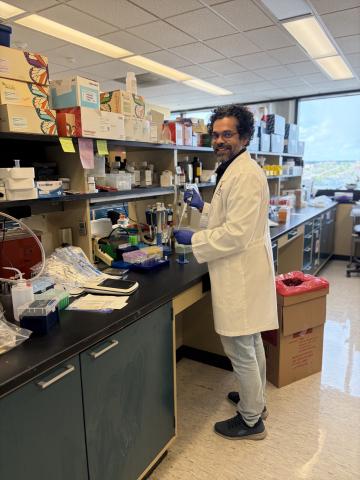 Photo of researcher in lab.